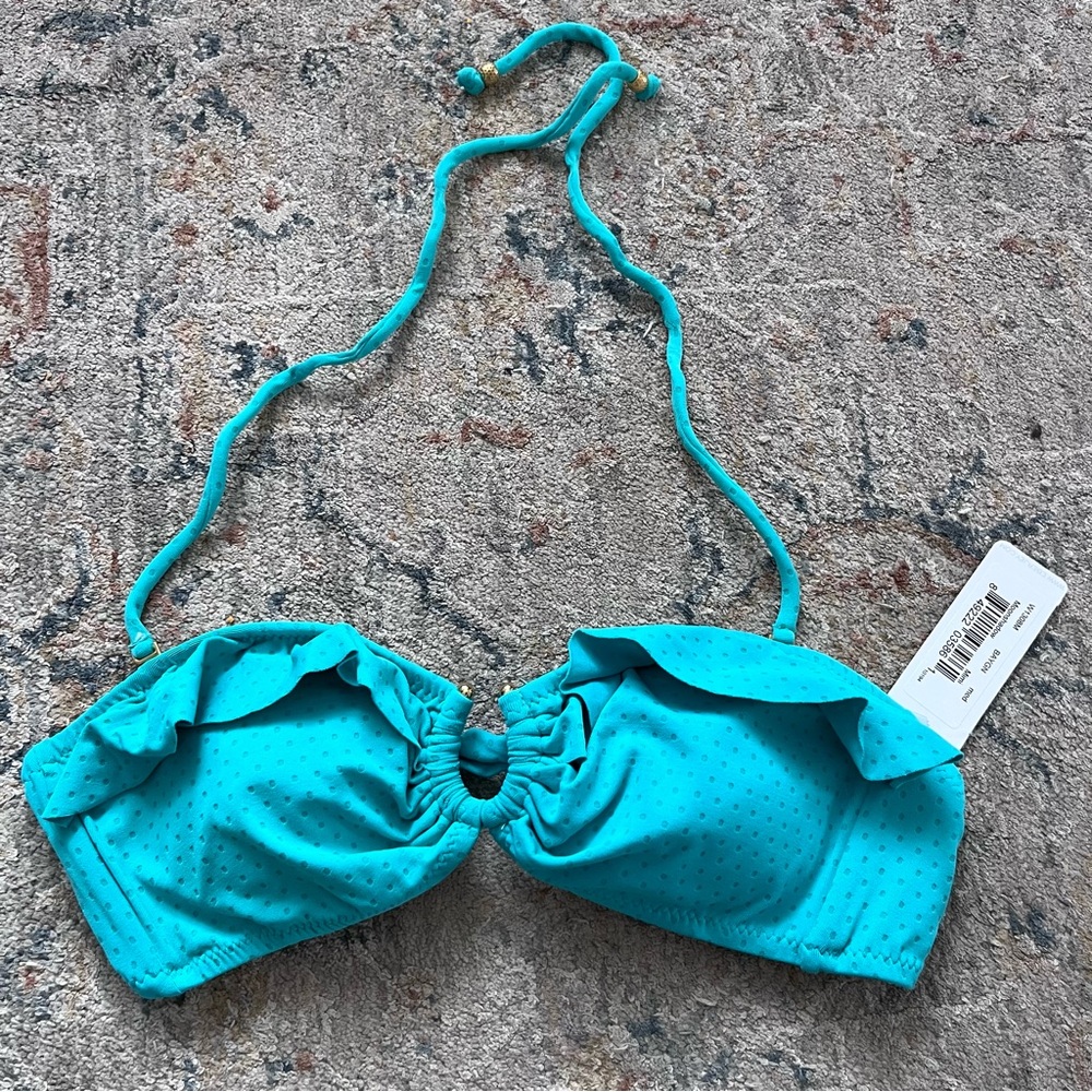 Eberjey Turquoise Polka Dot Bikini Top